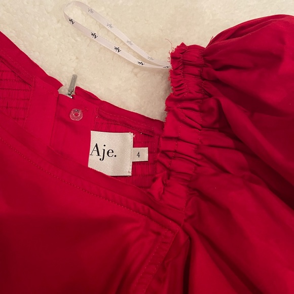 NWOT Aje Red Puff One Sleeve Top - Picture 12 of 13